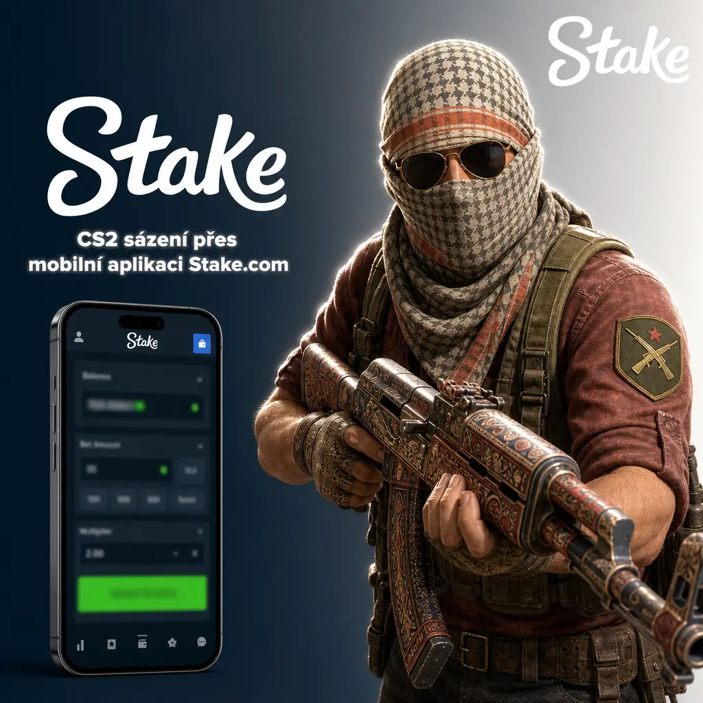 Sázení na CS2 zápasy přes mobilní aplikaci Stake.com na iOS a Android zařízeních