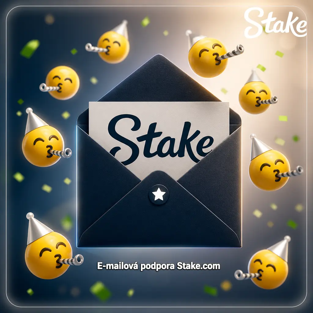 E-mailová podpora Stake.com na support@stake.com pro ověření totožnosti, reklamace a platební dotazy