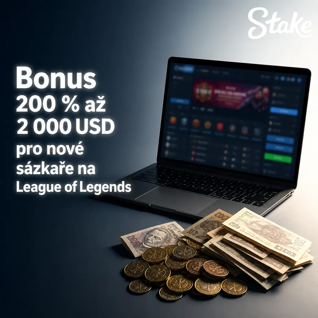 Uvítací bonus 200 % až 2 000 USD na Stake.com pro sázky na League of Legends a další e-sporty.