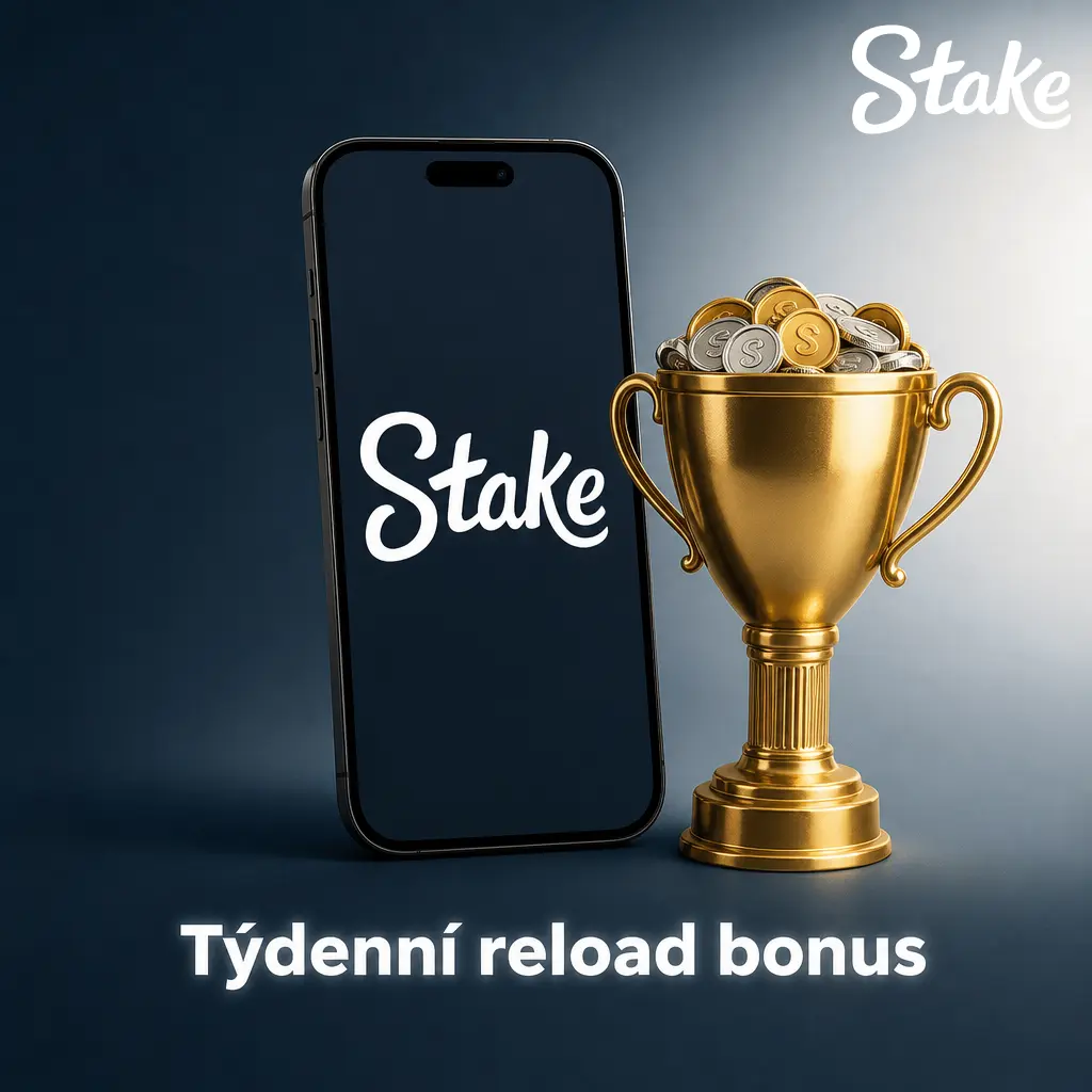Týdenní reload bonus ve Stake VIP Clubu – procentuální bonus k vkladu podle úrovně od Bronze po Legendary